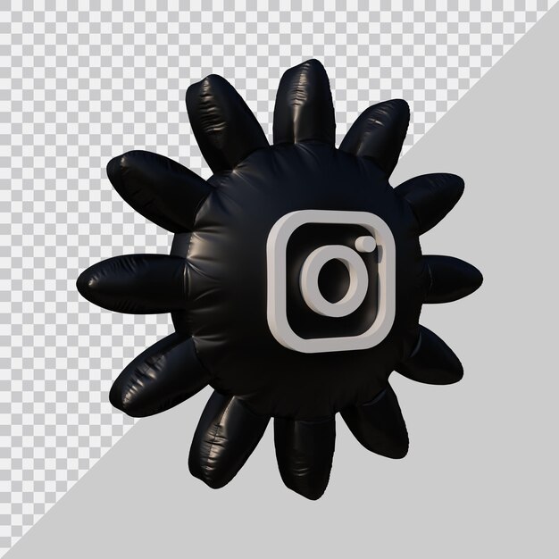 3d rendering of instagram icon balloon