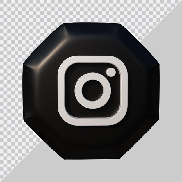 3d rendering of instagram icon balloon