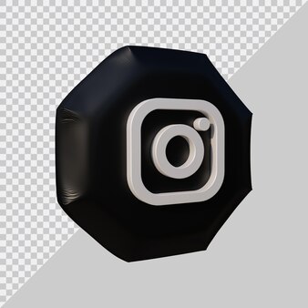 3d rendering of instagram icon balloon