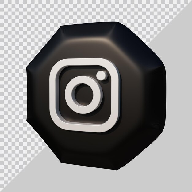 3d rendering of instagram icon balloon