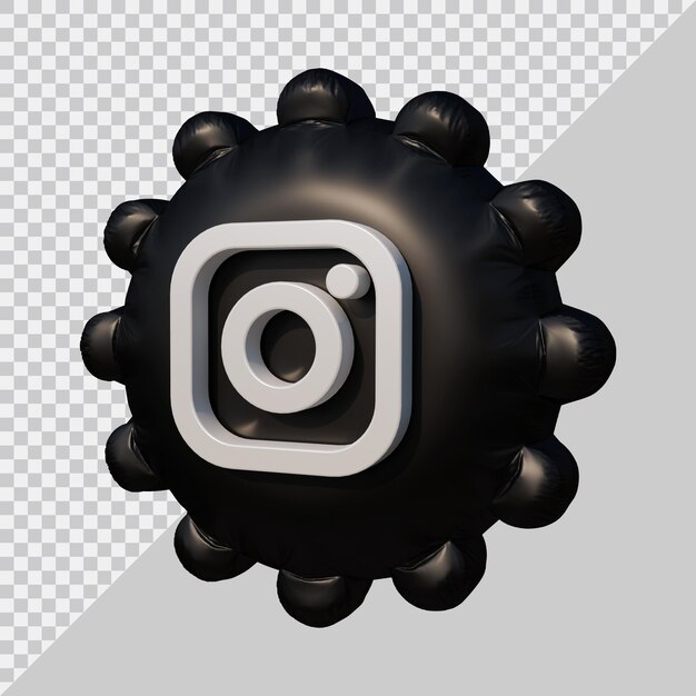 3d rendering of instagram icon balloon