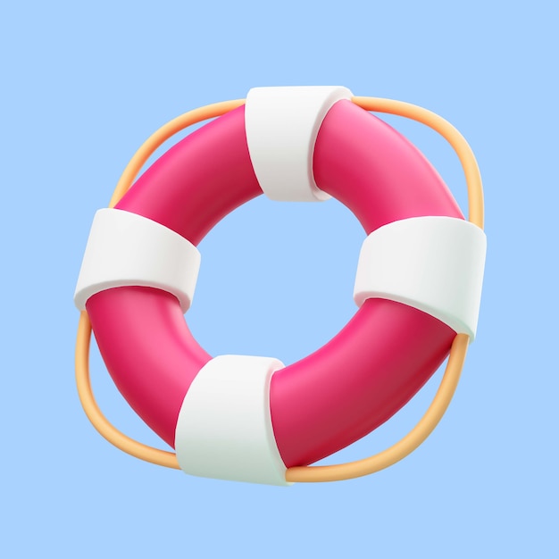 Free PSD 3d rendering of life buoy travel icon