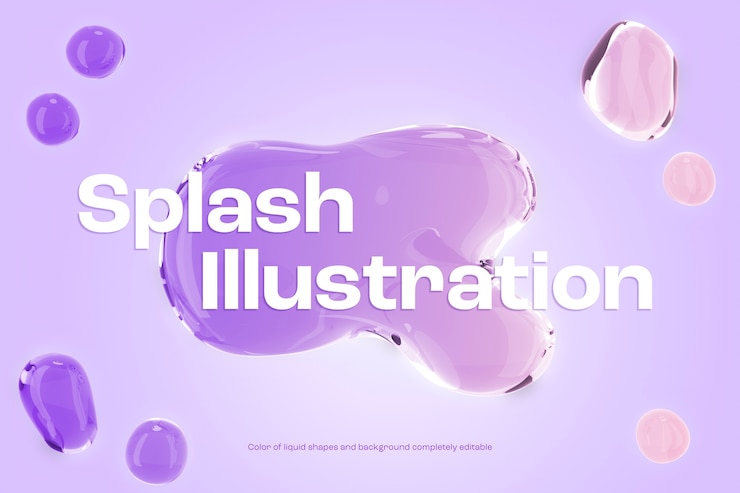 무료 PSD 액체 모양의 3d 렌더링 배경