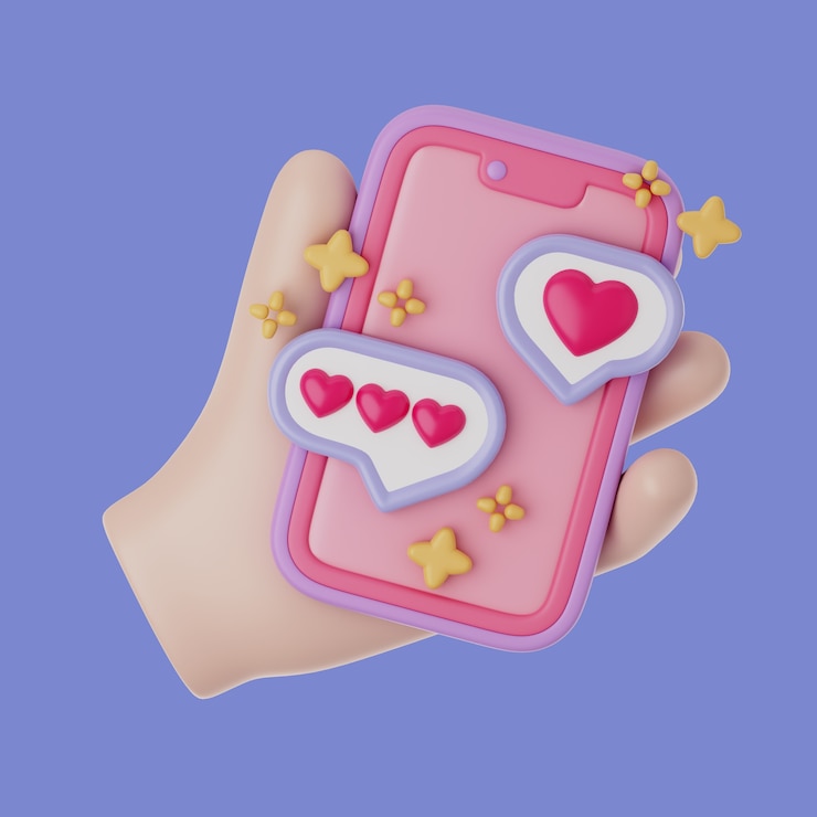Free PSD 3d rendering of love and pets icon