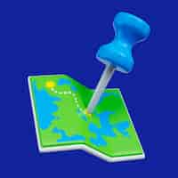 Free PSD 3d rendering of map ui icon