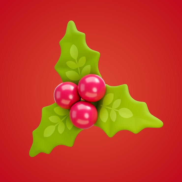 मुफ़्त PSD 3d rendering of mistletoe icon design