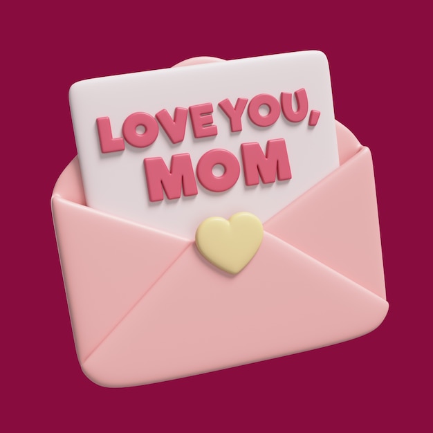 Free PSD 3d rendering of mothers day icon