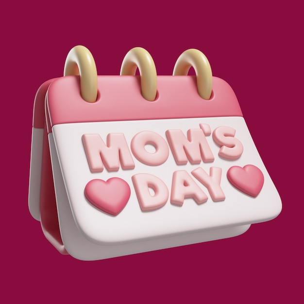 Free PSD 3d rendering of mothers day icon