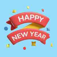 Free PSD 3d rendering of new year icon