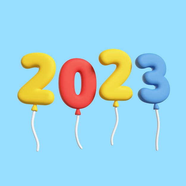 Free PSD 3d rendering of new year icon