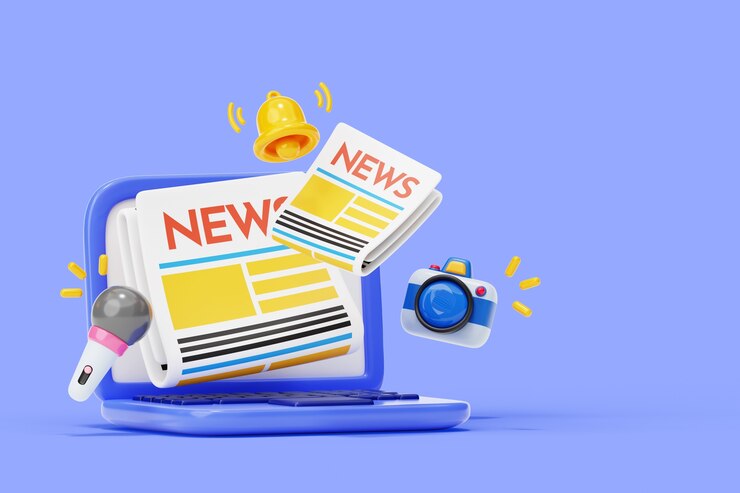 मुफ़्त PSD 3d rendering of news sales background
