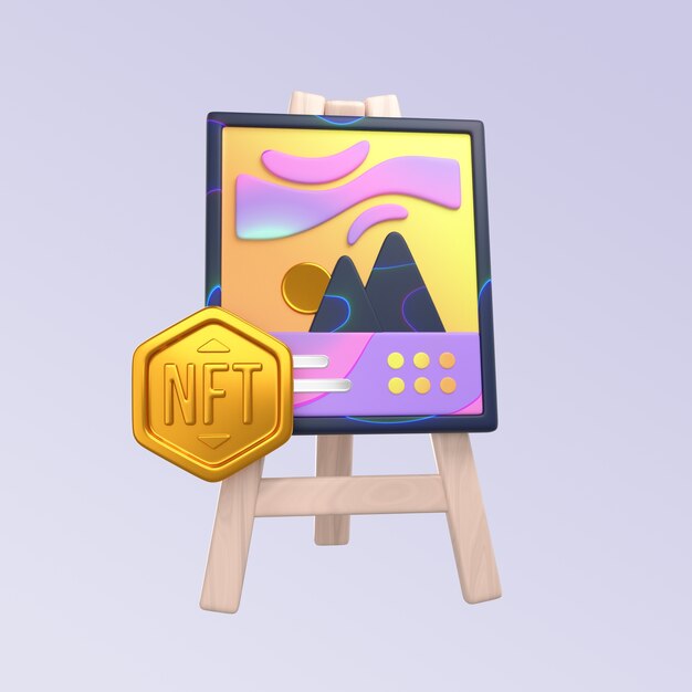 3d rendering of nft icon design