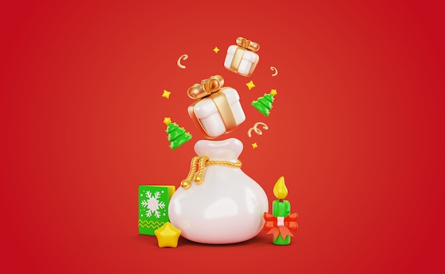 無料PSD クリスマスの背景の 3 d レンダリング