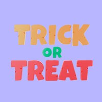 3d rendering of halloween trick or treat text