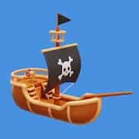 Free PSD 3d rendering of  pirates icon