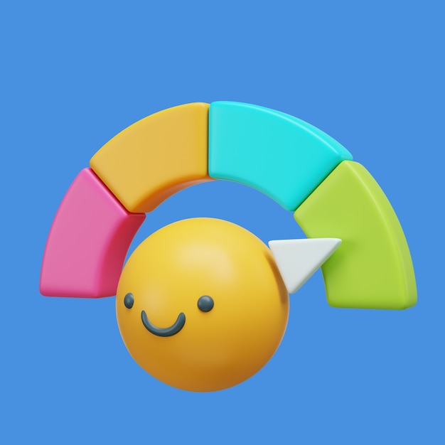 3d rendering of positive vibe icon