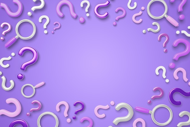 3d rendering of questions background