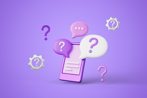 Free PSD 3d rendering of questions background