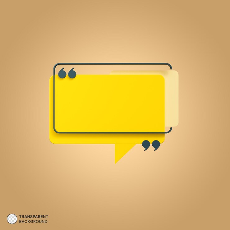 Free PSD 3d rendering of quotes frame box icon isolated 3d render illustration