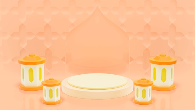 3d rendering of ramadan background