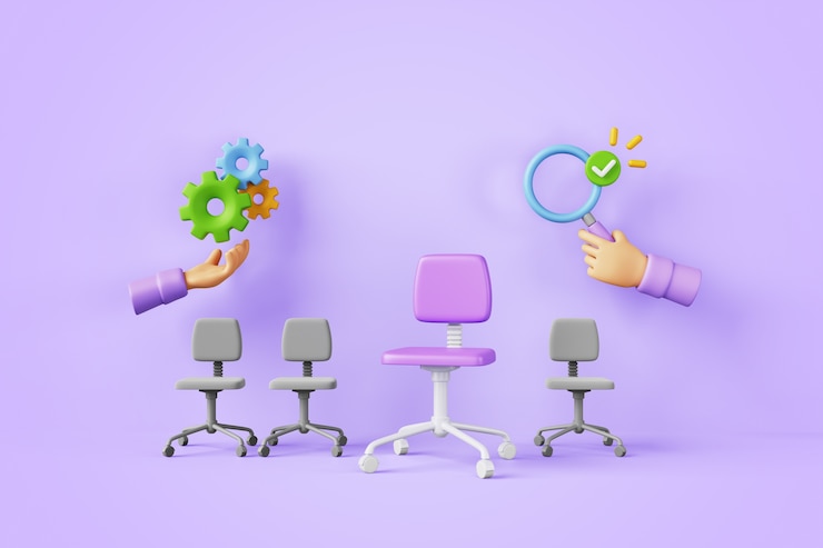 Free PSD 3d rendering of recruitment sales background