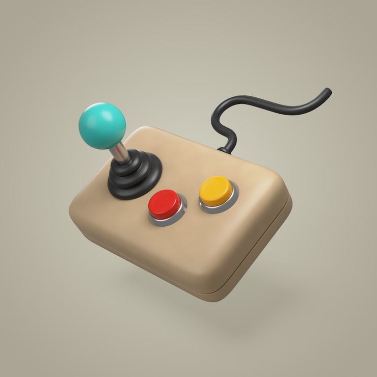 Free PSD 3d rendering of retro game icon design