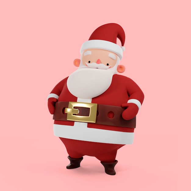 Free PSD 3d rendering of santa claus pose