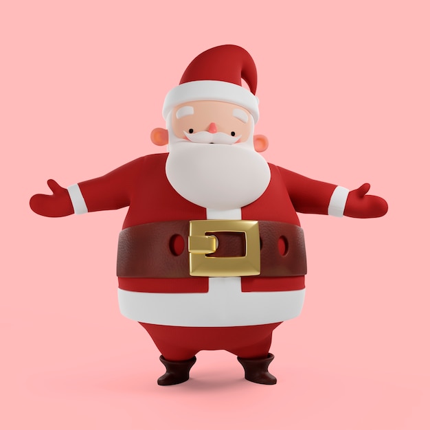 サンタ クロースのポーズの 3 d レンダリング