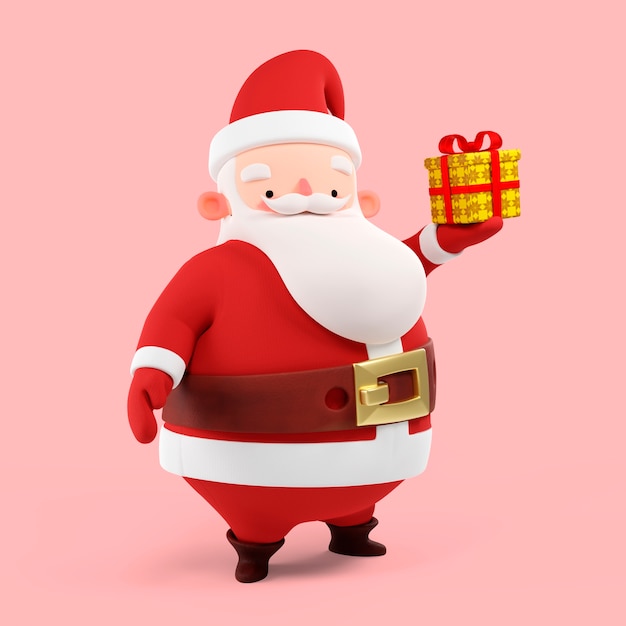 3d rendering of santa claus pose