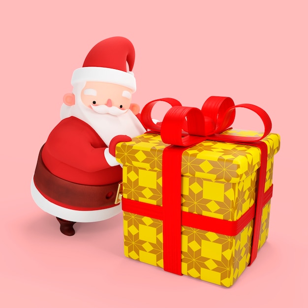 PSD gratuito rendering 3d della posa di babbo natale