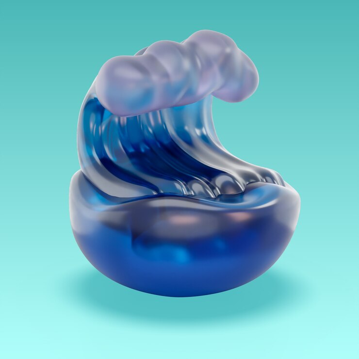 Free PSD 3d rendering of sea and ocean icon