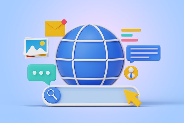3d rendering of search engine background