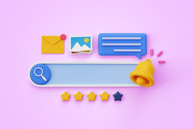 3d rendering of search engine background
