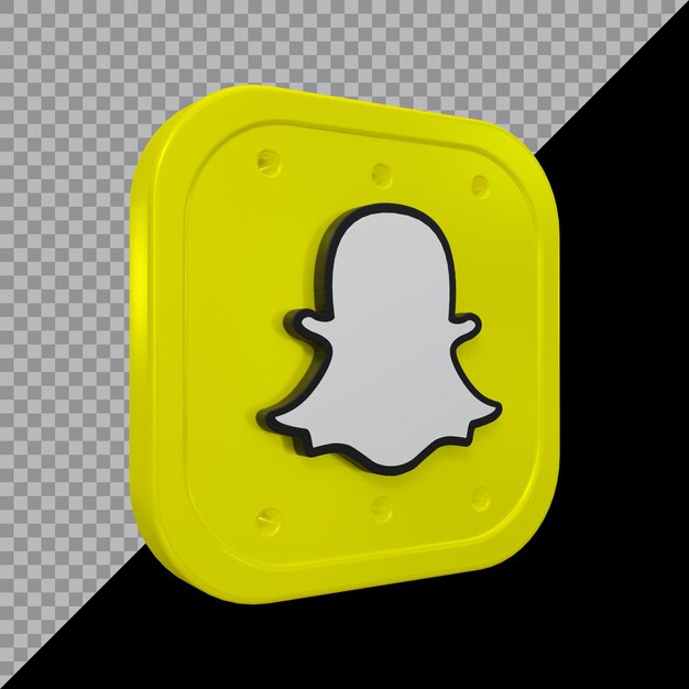 3d rendering of snapchat icon