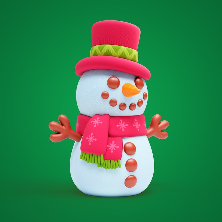 मुफ़्त PSD 3d rendering of snowman icon design