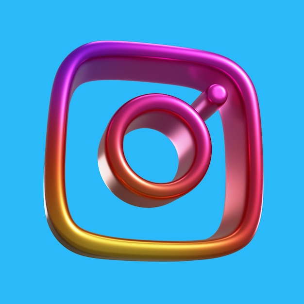 3d rendering of social media icon