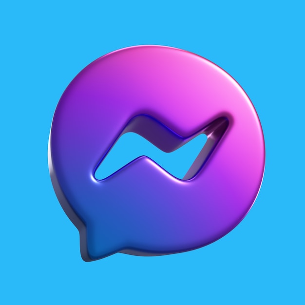 3d rendering of social media icon