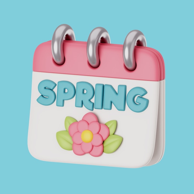 Free PSD 3d rendering of  spring icon