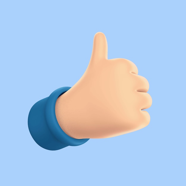 3d rendering of thumb up hand