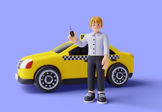 PSD gratuito rendering 3d del carattere della professione dei trasporti