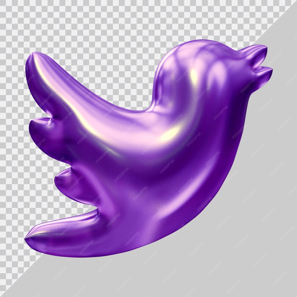Premium PSD | 3d rendering of twitter icon social media concept