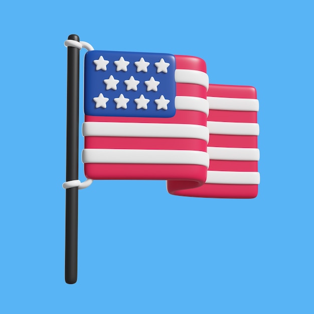 3d rendering of usa icon