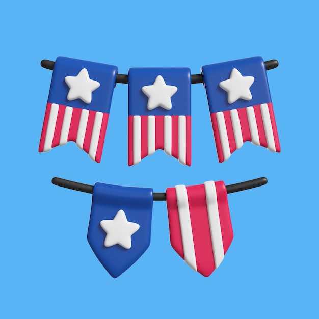 3d rendering of usa icon