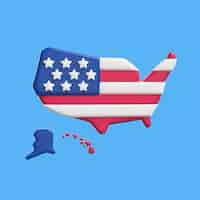 Free PSD 3d rendering of usa icon