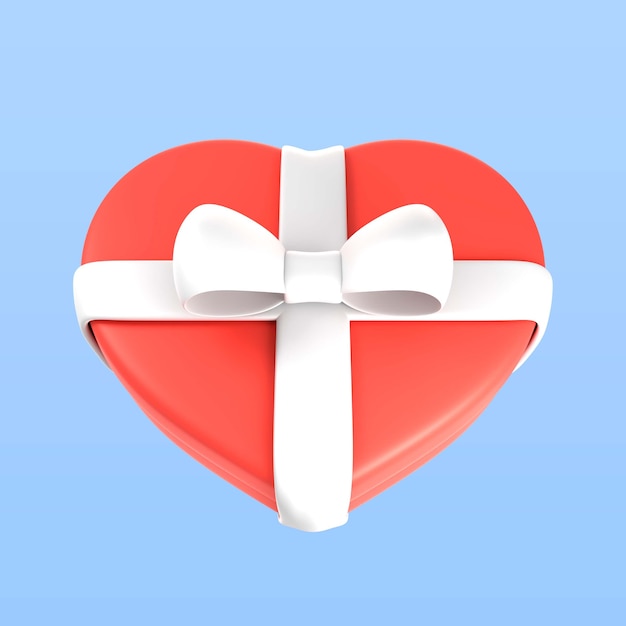 3d rendering of valentine's day box icon