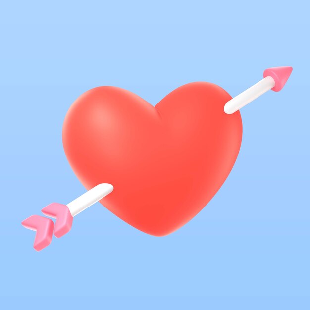 3d rendering of valentine's day heart icon