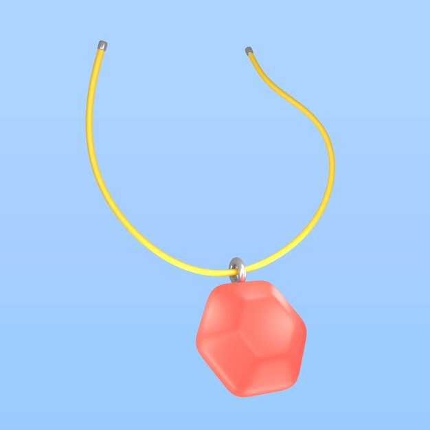 3d rendering of valentine's day necklace icon