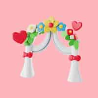 Free PSD 3d rendering of wedding icon