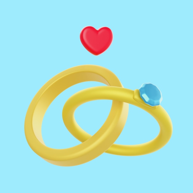 3d rendering of wedding icon