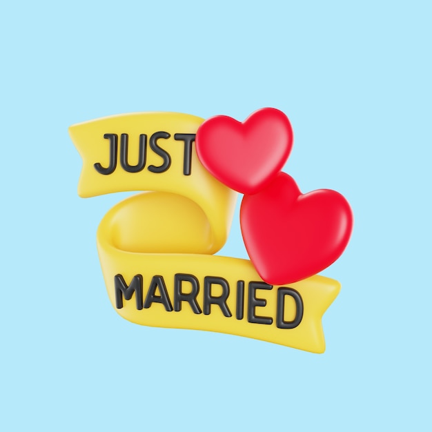 PSD gratuito rendering 3d dell'icona del matrimonio